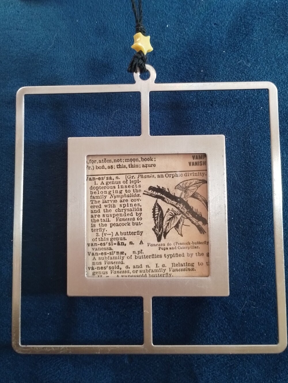Vintage Dictionary Clipping Hanging Gold Frame